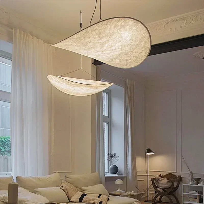 Afralia™ Silk LED Ceiling Chandelier - Handmade Pendant Hanging Lamp for Living Room