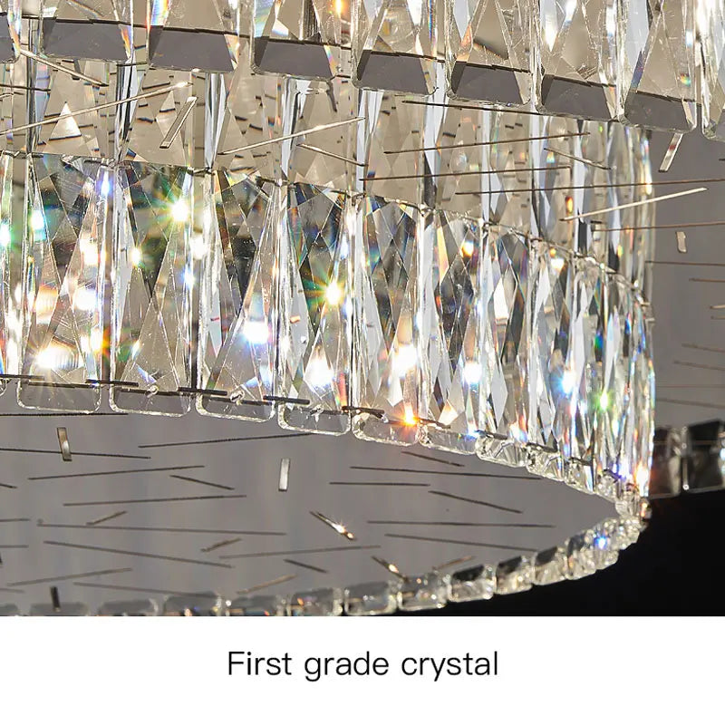 Afralia™ Modern Round LED Chandelier for Living Room, Remote Control Stainless Steel Ceiling Lamp