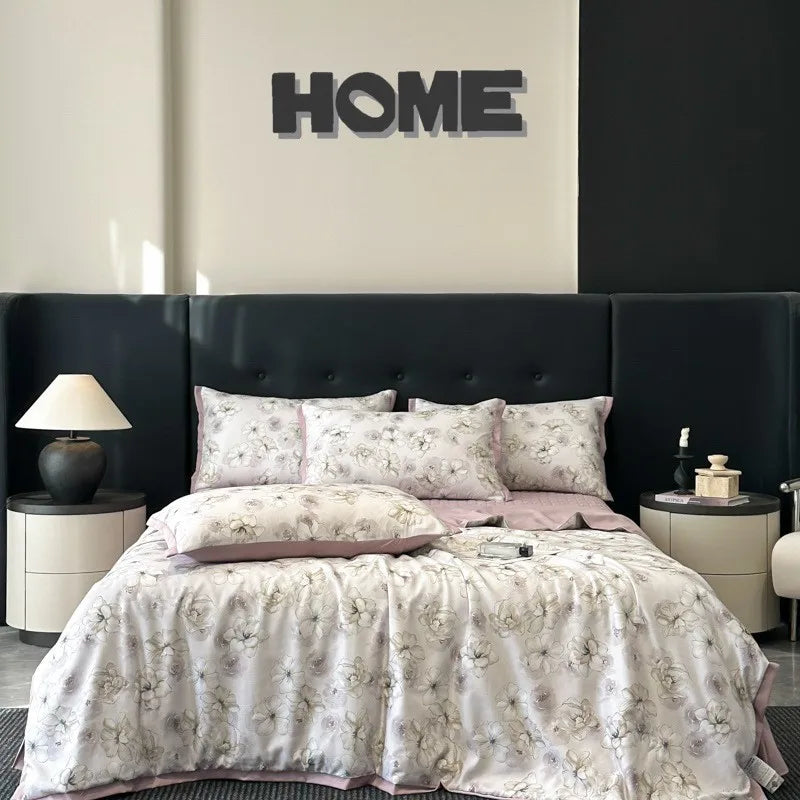 Afralia™ Cool Silk Summer Quilt Set with Sheets & Pillowcases