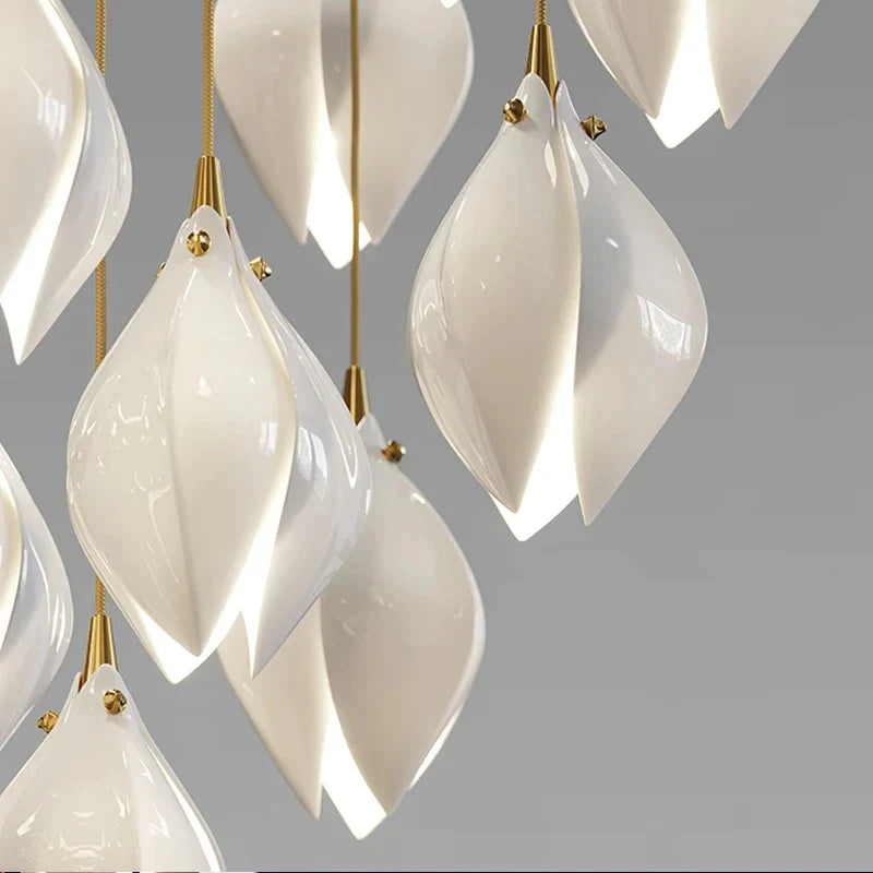 Afralia™ Magnolia Chandelier: Luxury Staircase Pendant Light for Hotel Restaurant Bedroom