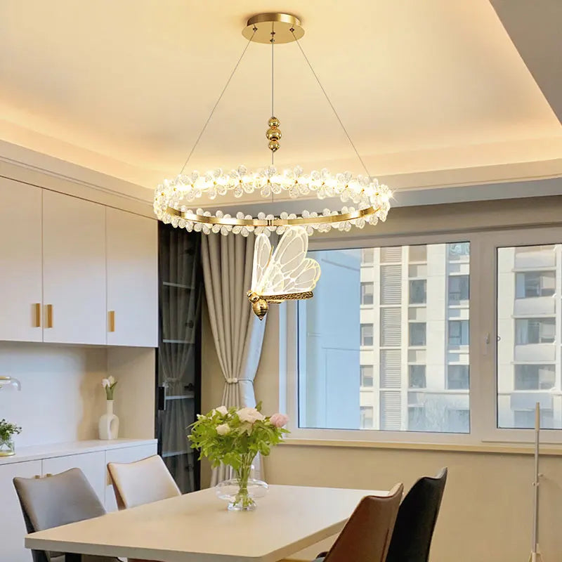 Afralia™ Crystal Ring LED Chandelier: Modern Luxury Pendant Lamp for Home Decor