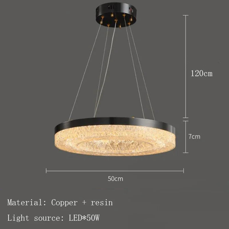 Afralia™ Copper Resin Remote Control Pendant Lamps for Modern Minimalist Living Dining Kitchen Bedroom