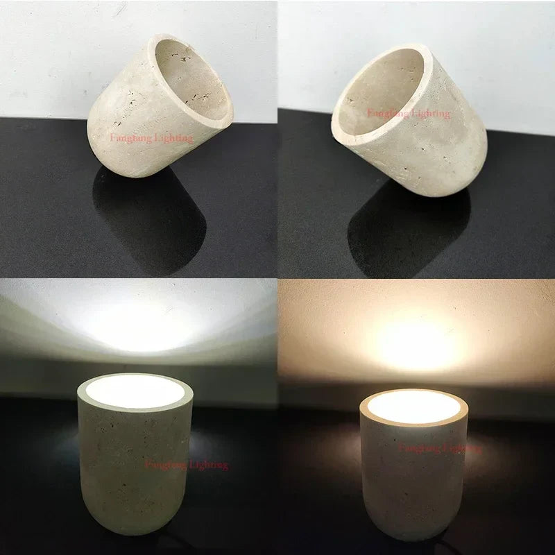 Afralia™ Travertine Floor Lamp Natural Stone Table Lamp Indoor Lighting E27