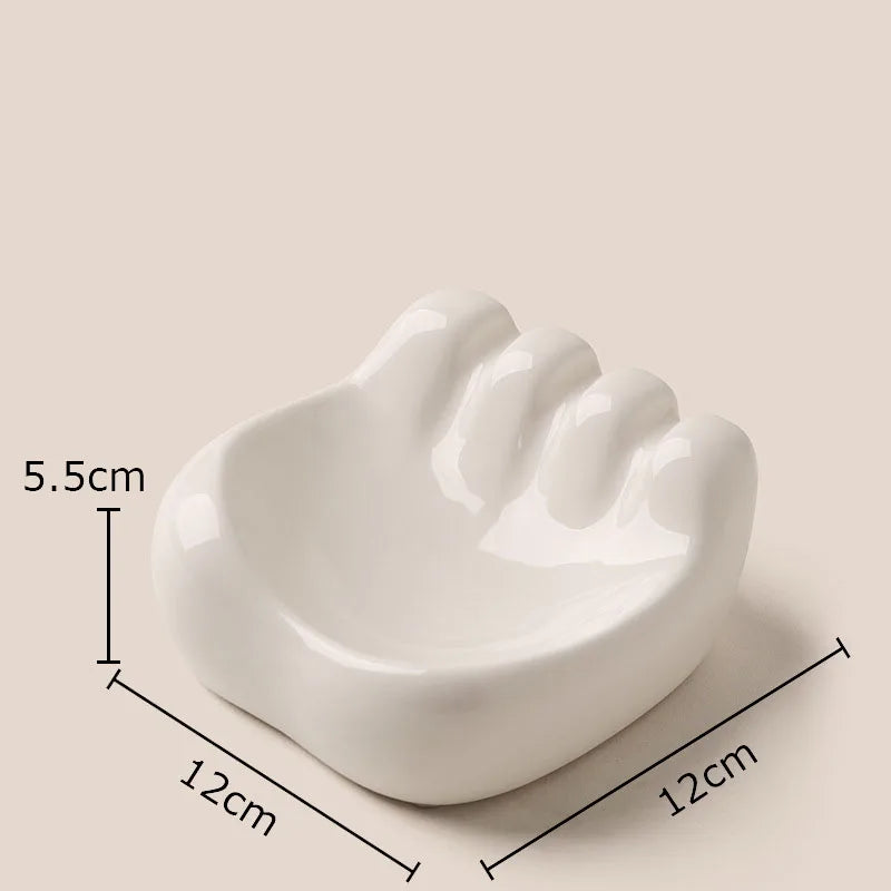 Afralia™ Modern Palm Shape Ceramic Ashtray for Smoking Weed, Home Decor & Gifts