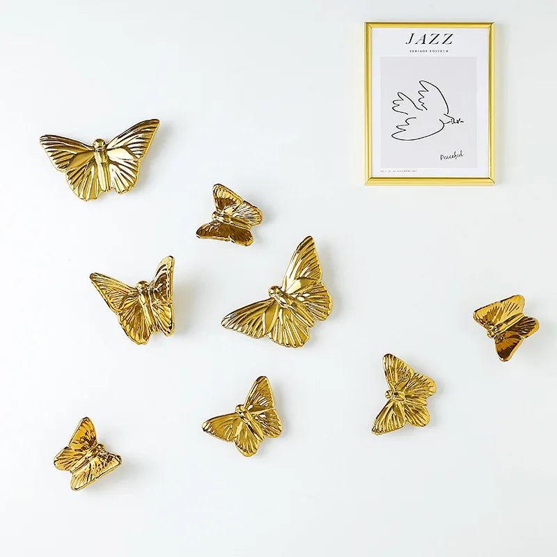 Afralia™ Golden Butterfly Wall Decoration Set