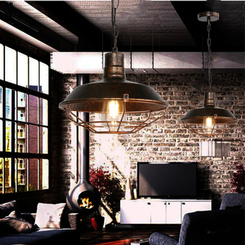 Afralia™ Loft Pendant Light Industrial Hanging Lamp Nordic Retro Home Decor E27