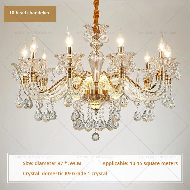 Afralia™ European Crystal Chandelier: Simple Fashion for Living, Dining, Bedroom & Villa