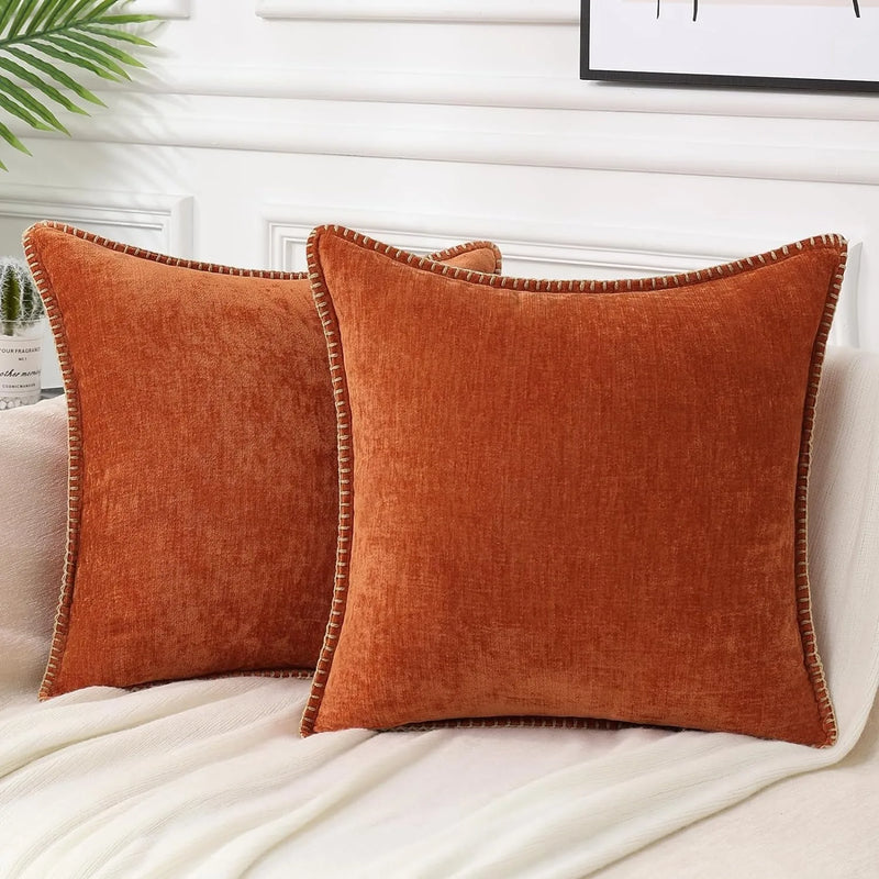 Afralia™ Luxe Chenille Velvet Cushion Cover Set for Elegant Living Room Decor