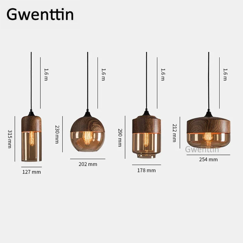 Afralia™ Vintage Industrial Glass Pendant Lights Kitchen Lighting