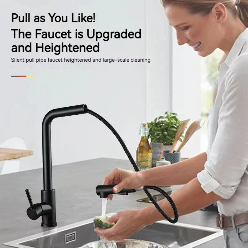 Afralia™ Stainless Steel Kitchen Faucet 360 Rotation Mixer Tap Hot Cold Water