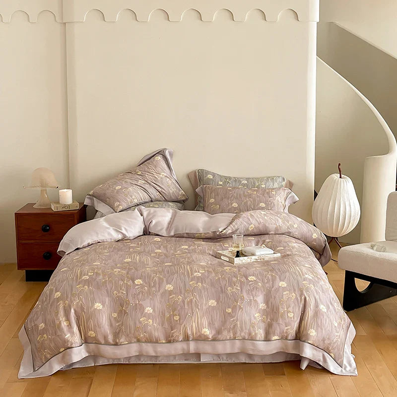 Afralia™ Egyptian Cotton Bedding Set Queen King Ru Double, Quilt Cover Sheet Pillowcase