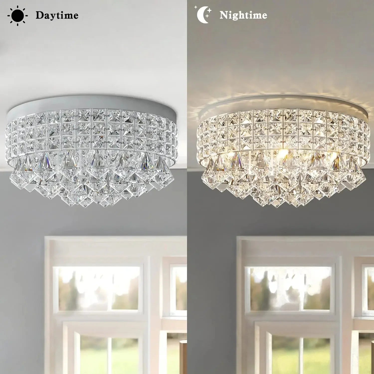 Afralia™ Modern Drum Crystal Chandelier Light Fixture for Home Décor