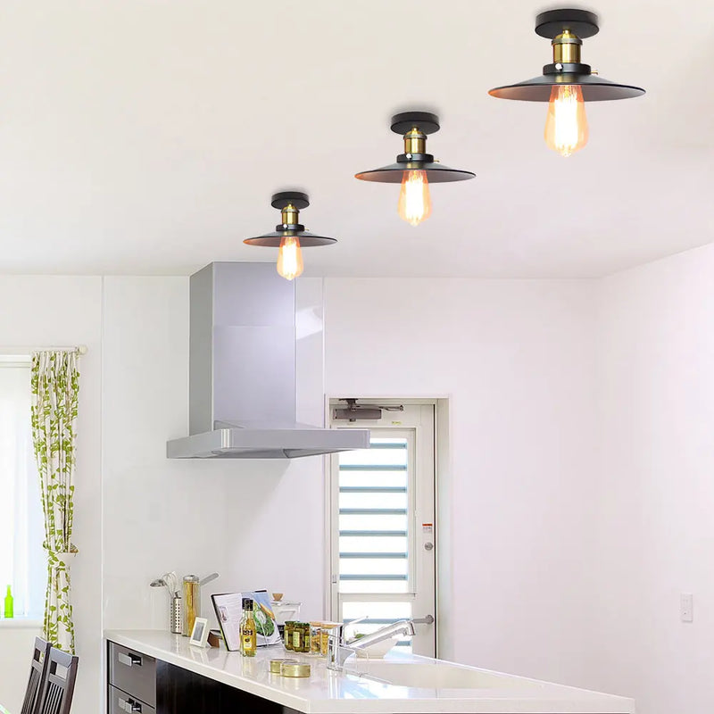 Afralia™ Industrial Flush Mount Light for Home Decor in Bedroom, Kitchen, Living Room