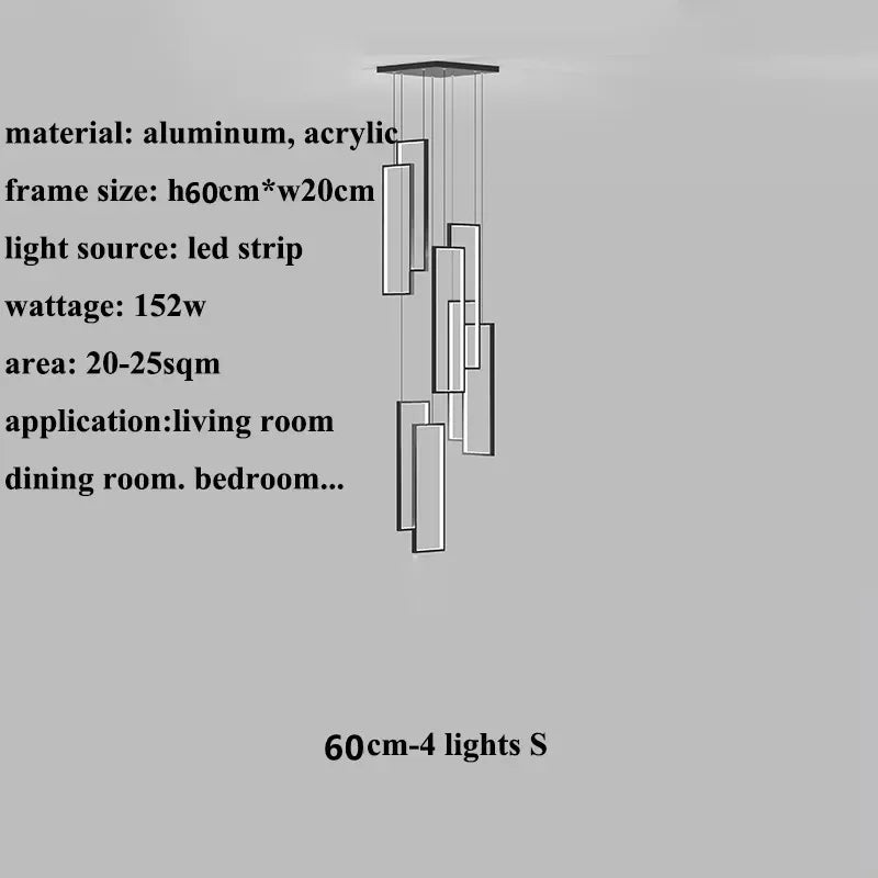 Afralia™ Geometric Luxury Stair Chandelier for Duplex Villa Loft Living Room