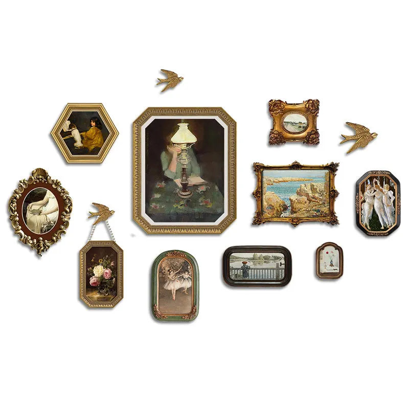 Afralia™ French Vintage Cupid Decorative Painting Set for Living Room Wall Decor