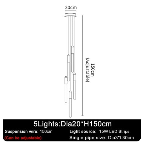 Afralia™ LED Chandelier: Modern Staircase & Kitchen Pendant Light for Home Decoration