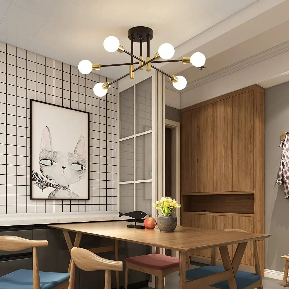 Afralia™ Nordic LED Ceiling Lights: Brushed Antique Gold Semi Flush Mount Lamps, Indoor Lighting Fixtures