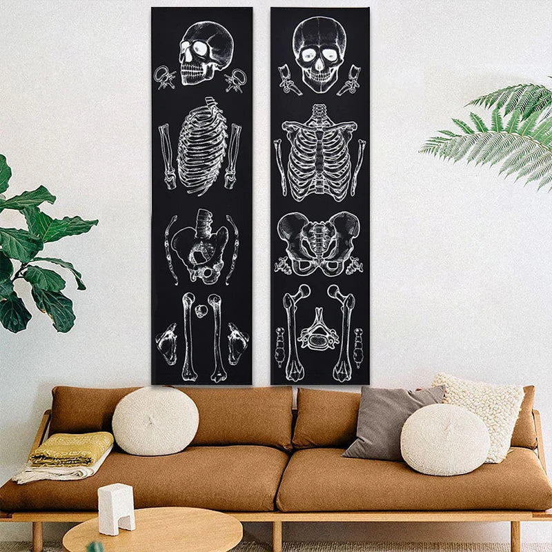 Afralia™ Skull Tapestry: Psychedelic Skeleton Hippie Wall Hanging & Mandala Art