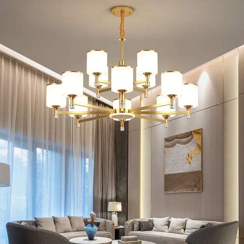 Afralia™ Glass Chandelier: Nordic Modern LED Hanging Light for Living Room and Bedroom
