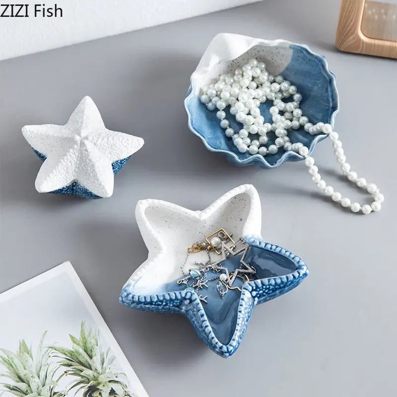 Afralia™ Ceramic Starfish Storage Tray for Modern Jewelry Display and Home Decor