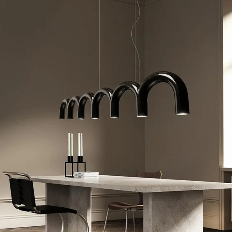 Afralia™ Nordic Arch LED Chandelier: Modern Art U-shaped Pendant Lamp for Kitchen, Dining, and Bar décor