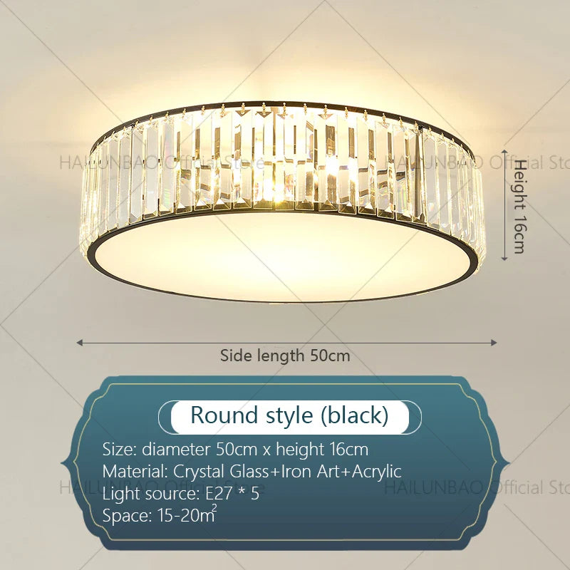 Afralia™ Crystal Zen Ceiling Light for Living Room, Bedroom, and Dining Room