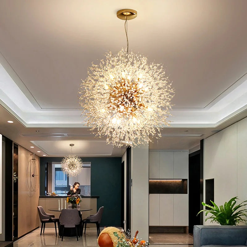 Afralia™ Dandelion Chandelier: Luxury Crystal Pendant Lamp for Living Room and Bedroom