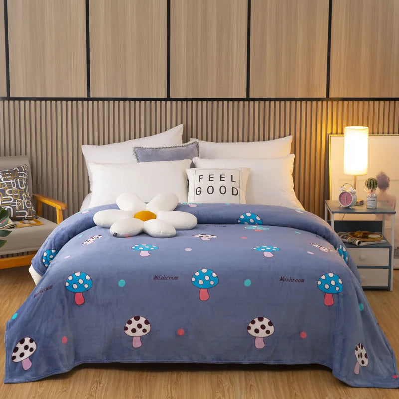 Afralia™ Plaid Patterned Air Conditioning Sofa Blanket - Soft Thicken Office Nap Kids Blanket