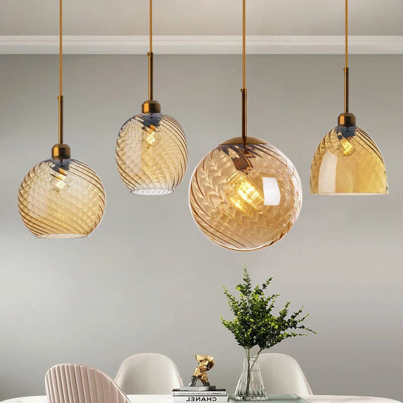 Afralia™ Glass Chandelier Pendant Lights for Bedside, Kitchen, Restaurant, Bar, Home Lighting