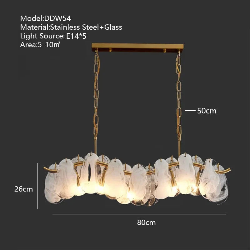 Afralia™ Smoke Glass Artistic LED Pendant Light for Elegant Living Room Decor