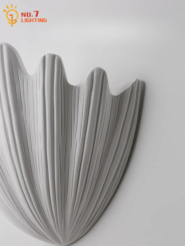 Afralia™ French Medieval Shell Gypsum Wall Lamp LED G9 Designer Retro for Living Room & Bedroom
