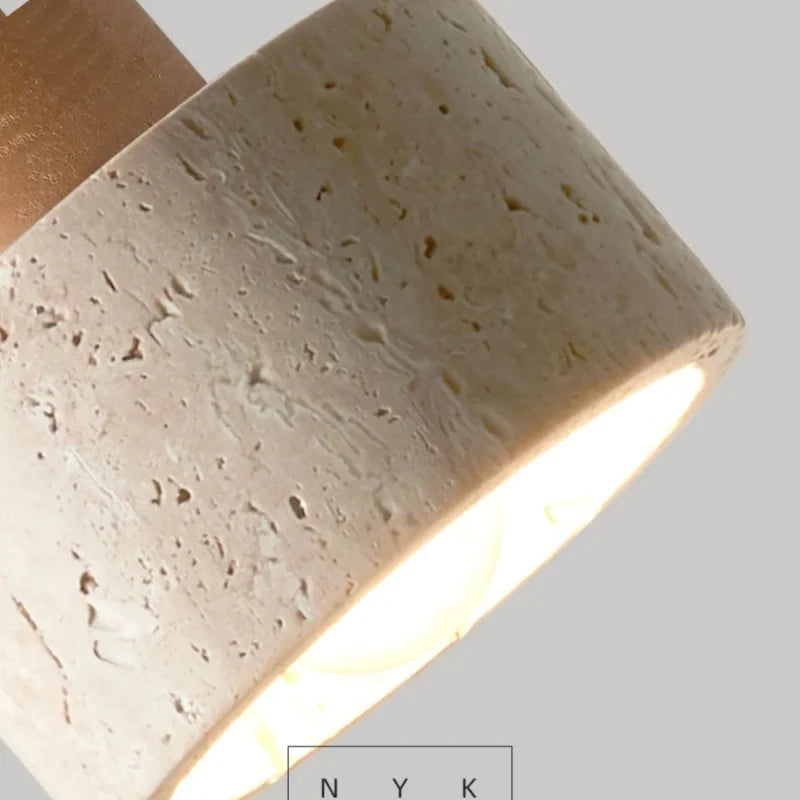 Afralia™ Yellow Travertine Stone LED Ceiling Light for Modern Nordic Ambiance