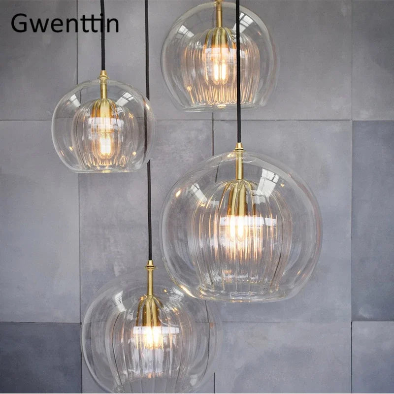 Afralia™ Nordic Glass LED Pendant Light for Modern Kitchen and Living Room