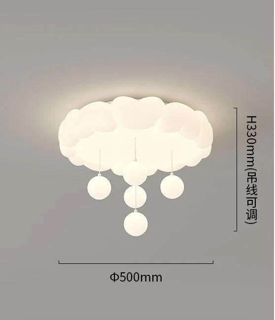 Afralia™ LED Bubble Cloud Rabbit Ceiling Light - Cream Style Warm Lighting for Children's Room