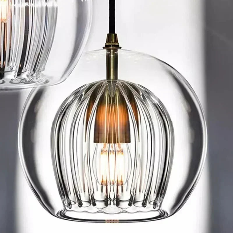 Afralia™ Nordic Glass Pendant Light LED Hanging Lamp for Home Indoor Decor