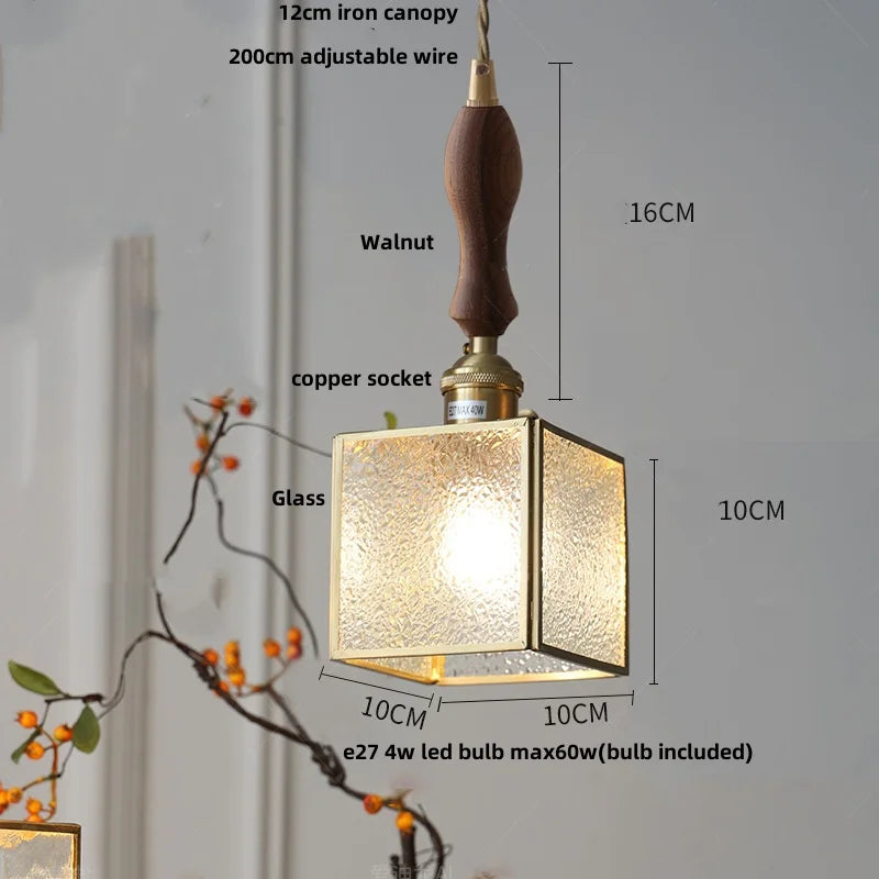 Afralia™ Copper Glass LED Pendant Lamp, Modern Nordic Hanging Light