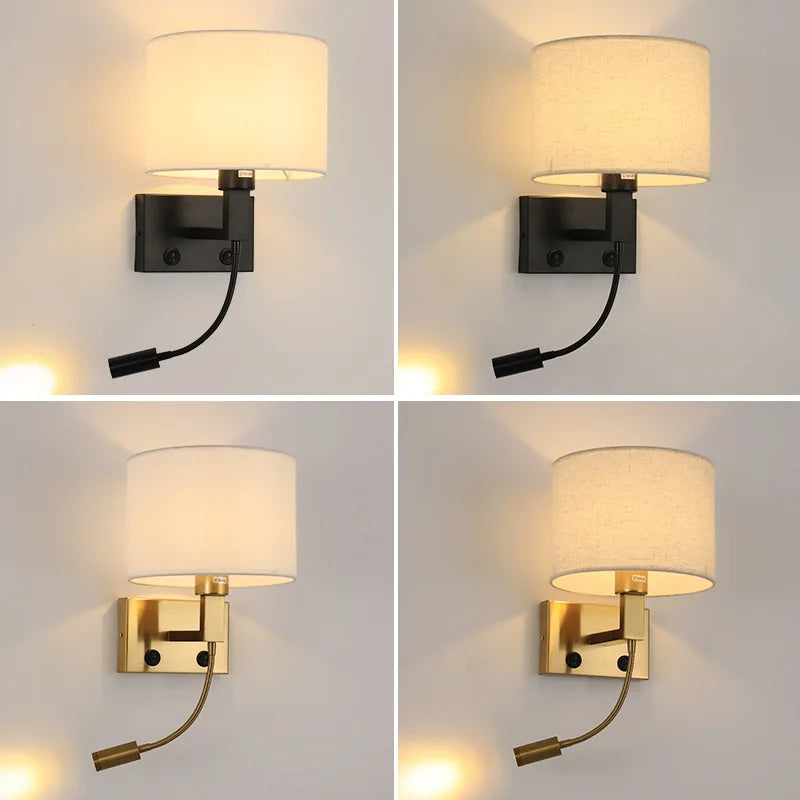 Afralia™ Modern LED Cloth Wall Lamp for Bedroom and Living Room