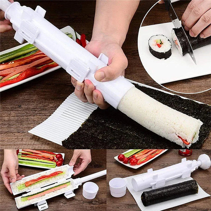 Afralia™ Sushi Bazooka Roller Rice Mold DIY Kitchen Tool Set Home Chef Essential