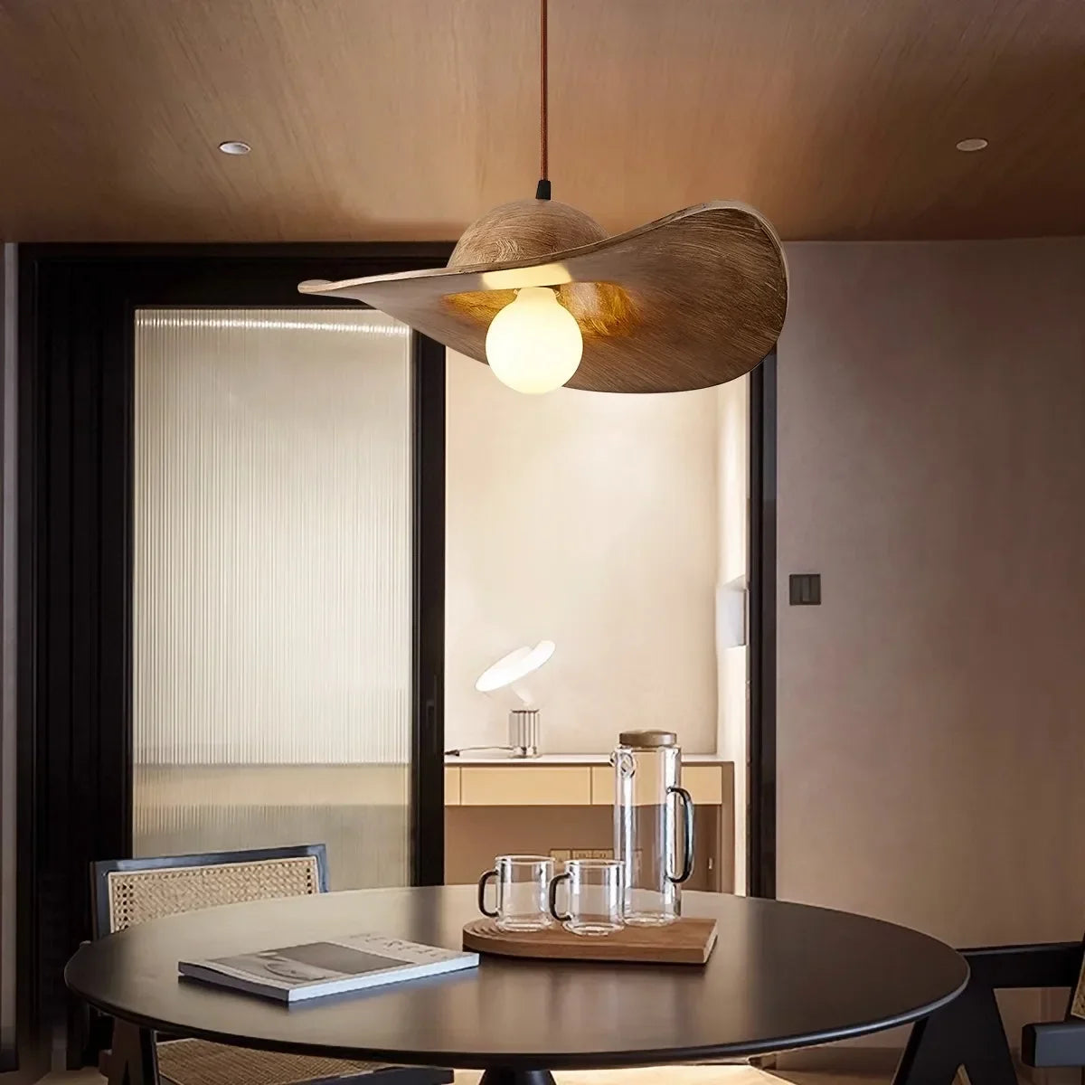 Afralia™ Nordi Cream Pendant Lights Hat Chandelier for Home Decor