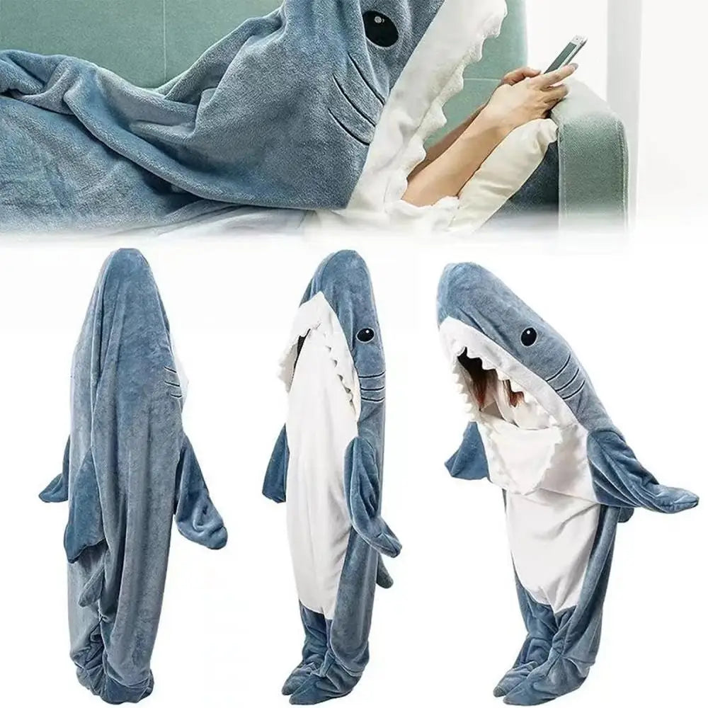 Afralia™ Shark Blanket Sleeping Bag Cosplay Onesies Costume Homewear Pajamas Blanket Office Nap
