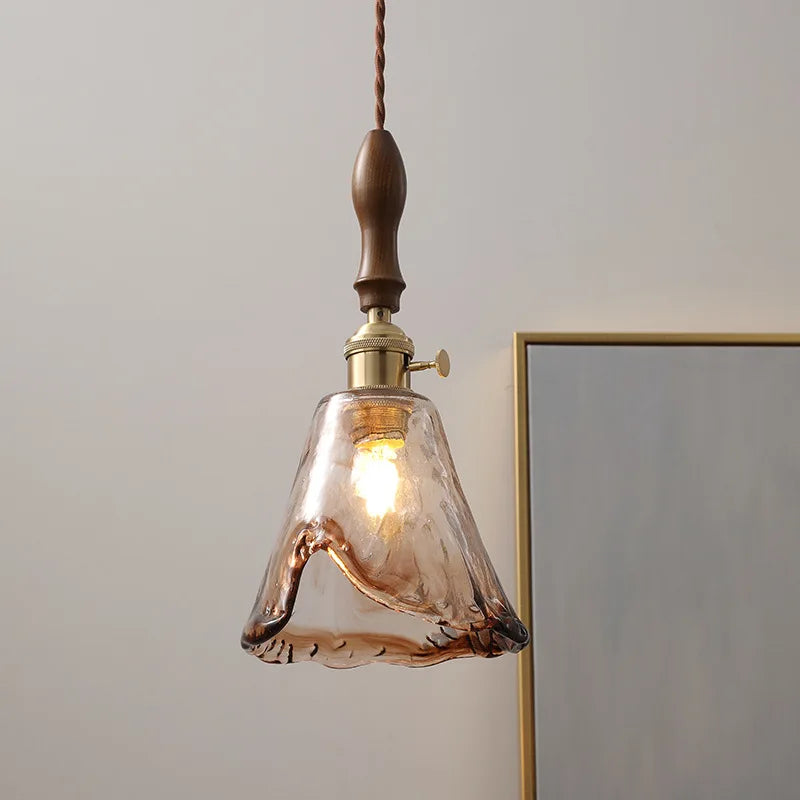 Afralia™ Nordic LED Pendant Lamps, Copper Glass Hanging Lights for Home Decor