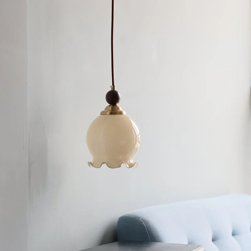 Afralia™ Walnut Wood Resin LED Pendant Lamp Adjustable for Modern Nordic Living Room