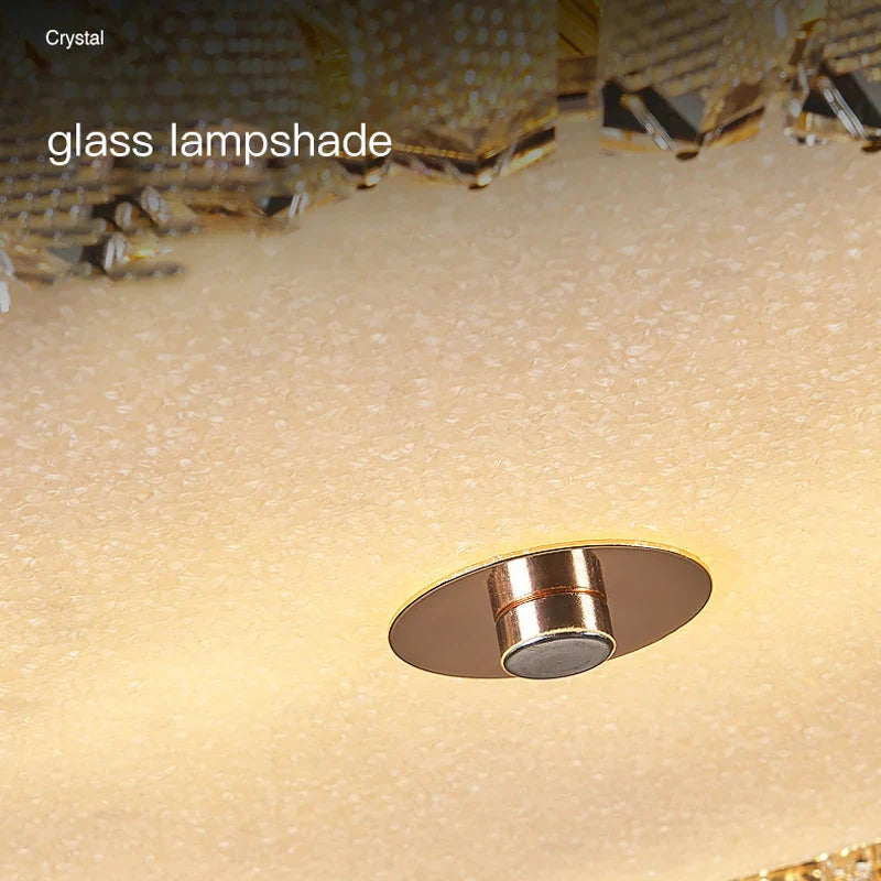 Afralia™ Crystal Round Ceiling Lamps LED Indoor Lighting Luxury Chandelier for Modern Home