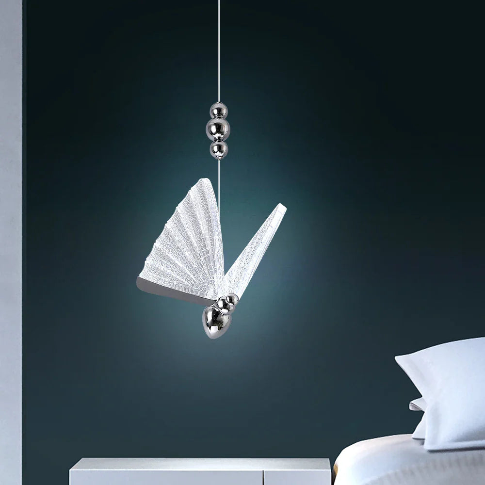 Afralia™ LED Butterfly Pendant Light for Bedroom Living Room: Modern Chanderlier Fixture Lamps