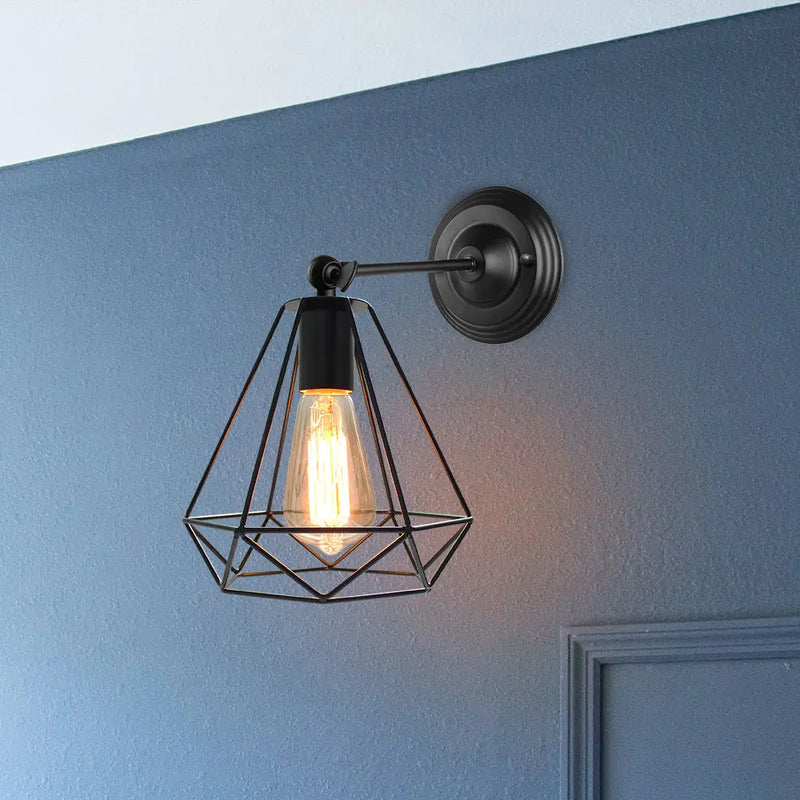 Afralia™ Vintage Cage Guard Wall Sconce Fixture for Modern Indoor Lighting