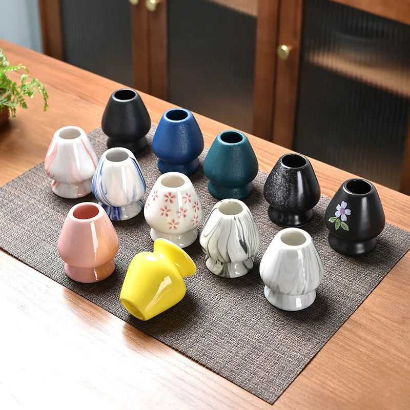 Afralia™ Ceramic Matcha Whisk Stand & Tea Bowl Holder for Kitchen and Dining