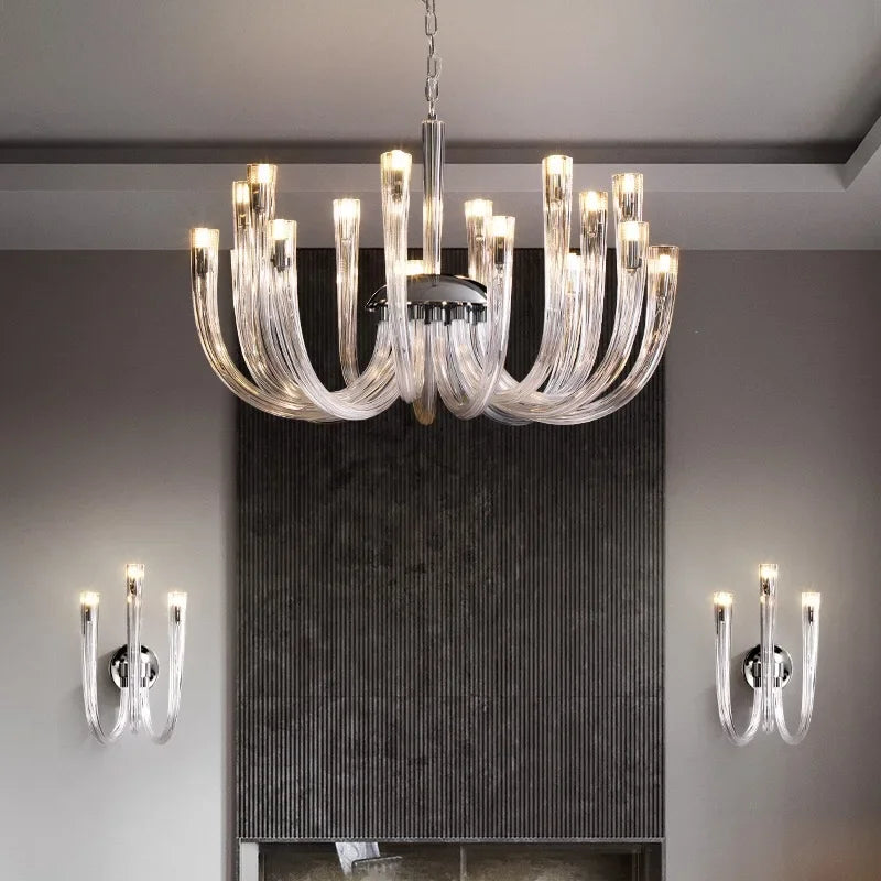 Afralia™ Glass Ceiling Chandelier: Luxury U-Shaped Pendant Lamps