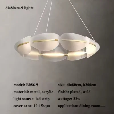 Afralia™ Nordic Leaf Chandelier: Modern Acrylic Ring Light for Living & Dining Room