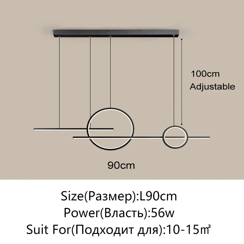 Afralia™ LED Dining Room Pendant Chandelier for Living Room, Study, and Bar Counter