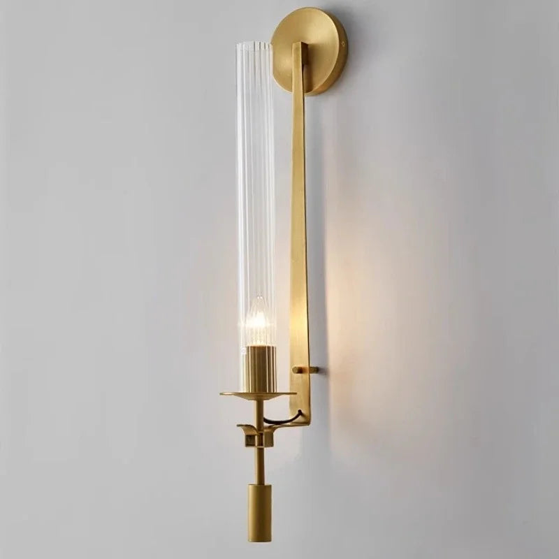 Afralia™ Modern Brass LED Wall Sconce for Aisle Bedroom Living Room Decoration
